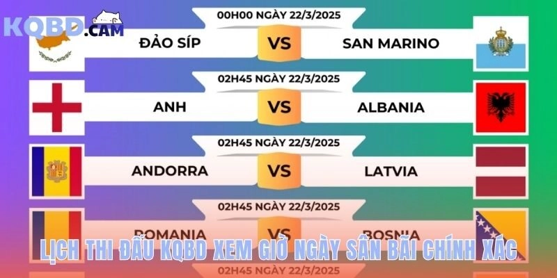 Lịch thi đấu KQBD đảm bảo chính xác từ nguồn tin chính thống